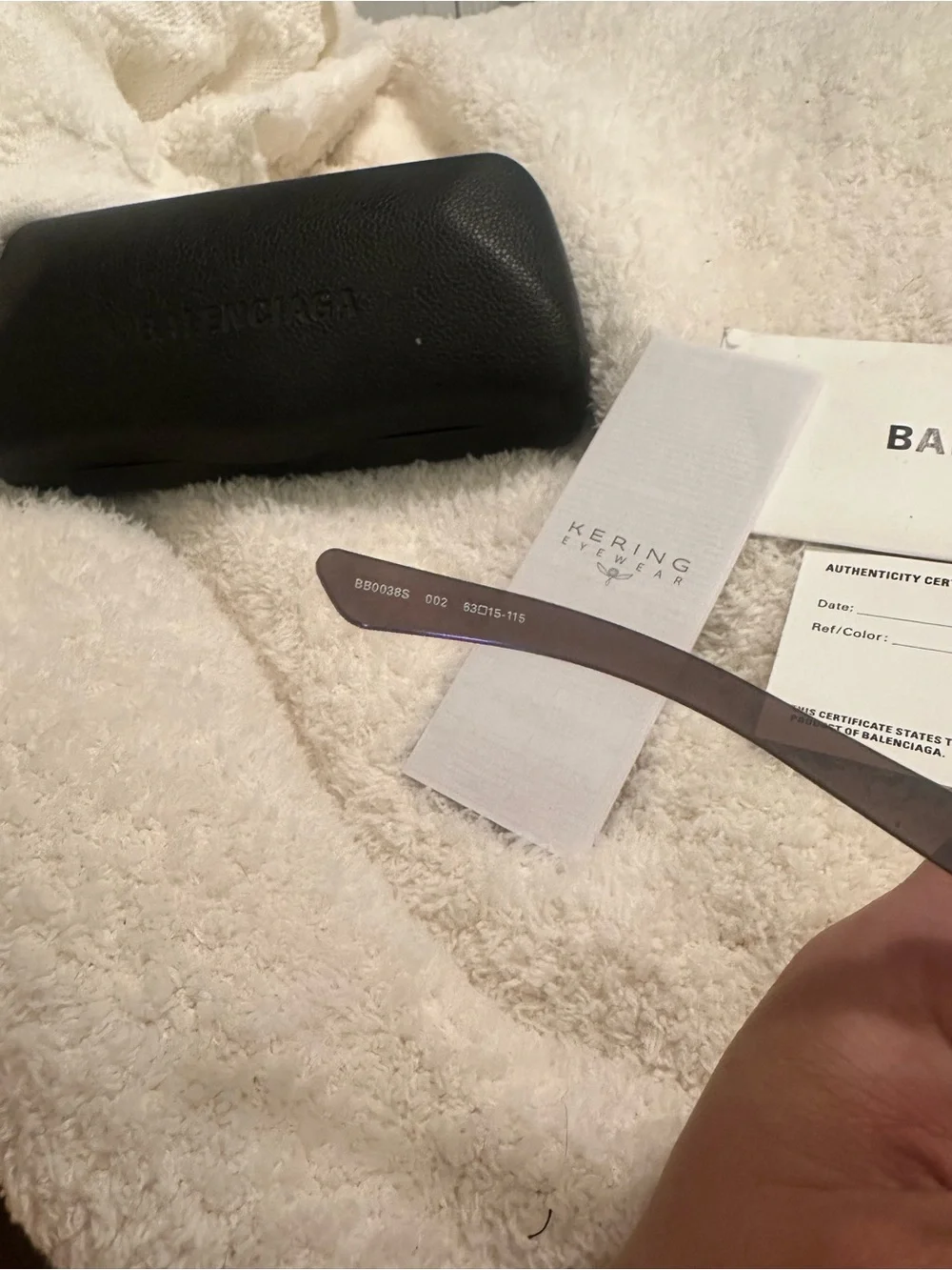 Balenciaga White Frame Sunglasses with Blue Mirrored Lenses
